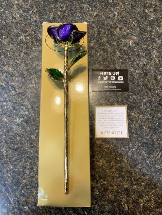 24kt Gold Dipped Real Rose By Steven Singer Purple