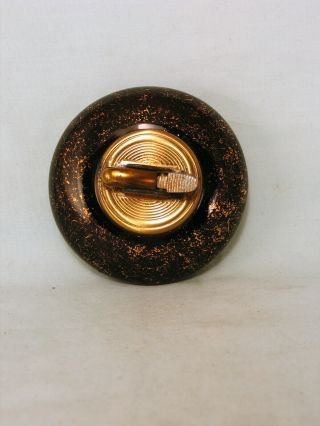 Small Disc,  Flying Saucer Shaped Evans Table Lighter,  Black With Gold Flecks