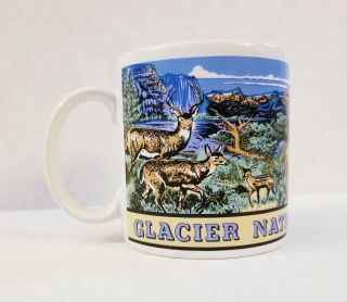 Glacier National Park Montana Bear Elk Deer 3.  5 " Ceramic Coffee Mug Cup