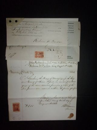 Us Revenue Stamps On Court Documents 1866 Philadelphia Forn Exchange Bob Id 1895