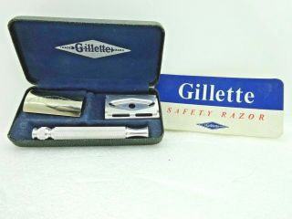 Vintage Gillette 3 Piece Safety Razor Made In England