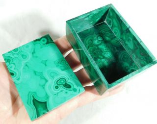A Removable Top On This Big Deep Green Colored Malachite Box The Congo 324gr E