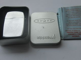 Zippo Butane Blu Vintage Lighter Brushed Chrome With Tin Estate Find Lighters