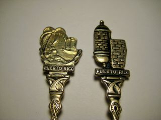 Vintage Souvenir Spoons From Puerto Rico,  Made In Holland