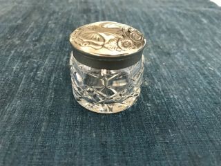 Rare 2 " Waterford Cut Crystal Dresser Vanity Jar All Purpose