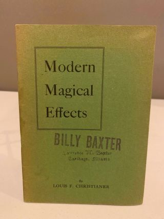 Modern Magical Effects Louis F.  Christianer Magic Book C.  1920 Magician Fg Thayer