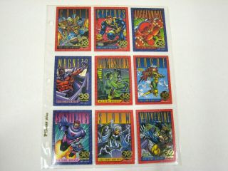 Marvel Universe X - Men Series 2,  Gold Foil Insert Set Of 9 Nm/mint 1993 G - 1 - G - 9
