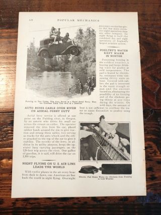 1932 Cable Car Ferry Across Pudding River Oregon Auto Dangerous Swimming