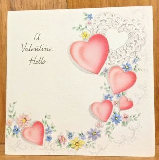 Vintage Valentine Day Card Hall Brothers Hallmark 1946 Hearts Sweethearts