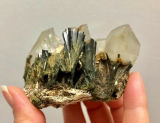 Earthy Quartz Cluster With Epidote From Turkey