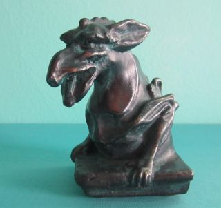 Vintage Black Mythical Gargoyle Creature For Your Fairy Garden (creepy)