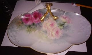 Limoges France Dresser/ Vanity Tray.  Hand Painted Signed