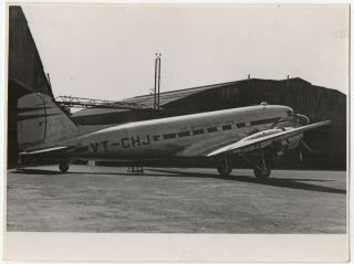 Large Vintage Photo - Air Services Of India Dc - 3 Vt - Chj