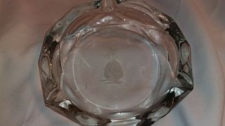 Heavy Clear Glass 7 Inch Ashtray With Etched Pineapple In Center 3527