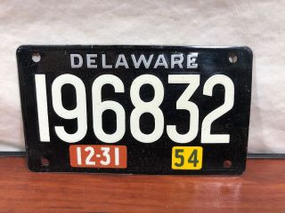Vintage Wheaties Cereal Premium Prize 1954 Delaware Bicycle State License Plate