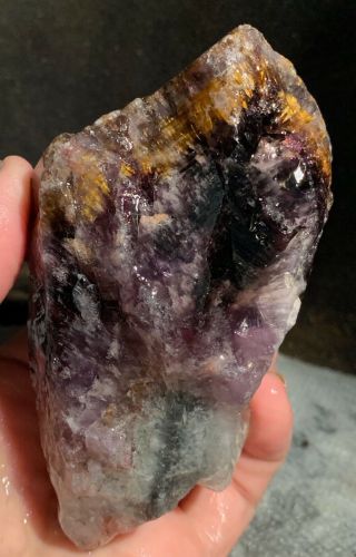 Rare Cacoxenite in Amethyst Crystal 2