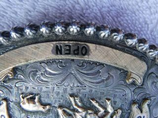 VOGT Sterling/Gold Overlay WESTERN RODEO BELT BUCKLE Calf Roping Champion Cowboy 6