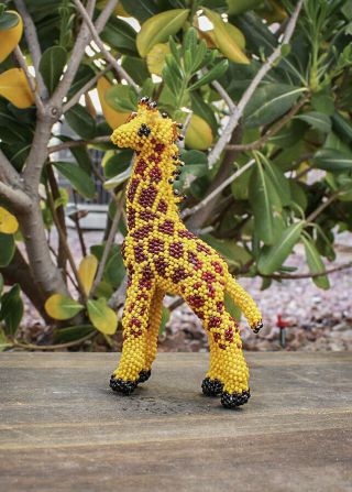 Zuni - Beaded Baby Giraffe By Denise & Faron Gchachu - Native American Beadwork