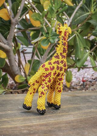 Zuni - Beaded Baby Giraffe by Denise & Faron Gchachu - Native American Beadwork 4
