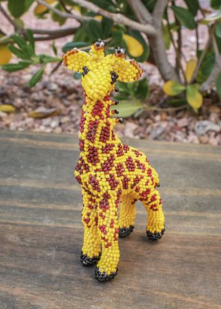 Zuni - Beaded Baby Giraffe by Denise & Faron Gchachu - Native American Beadwork 5