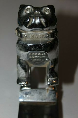 Vintage Mack Truck Chrome Bulldog Hood Ornament 87931 With Attachment 4