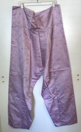 Traditional Korean SILK HANBOK Jacket Trousers Belting Ankle Ties Lavender 6