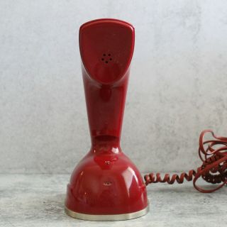 Vintage Retro Mercer Red Poly - Flame Landline Push Button Telephone