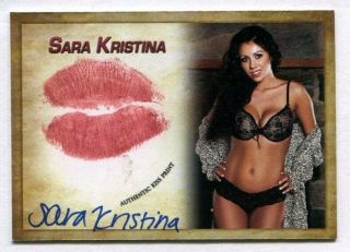 Sara Kristina Autograph Kiss Print Card Playboy Nude Model 2017 Collectors Expo
