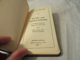 York City Transit Rule Book 1944 3