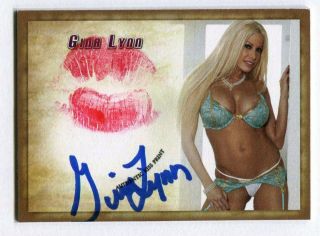 Gina Lynn Autograph Kiss Print Card Adult Film Porn Star 2016 Collectors Expo