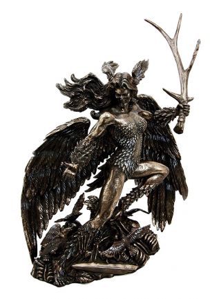 Irish Mythology War Goddess Sister Morrigan W Antler Sword Figurine Statue