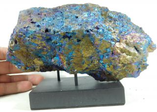 A Giant Peacock Copper Or Chalcopyrite Or Peacock Ore With A Stand 2988gr E