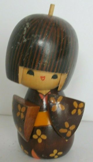 5 " Vintage Kokeshi Wooden Doll Japanese 1970 