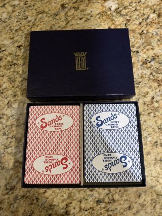 Very Rare 2 Deck Set Of Sands Reno Casino Kem Plastic Playing Cards