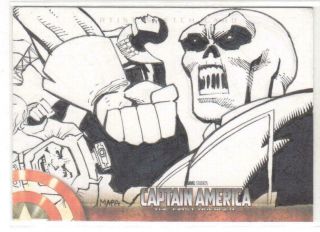 2011 Marvel Captain America The First Avenger Sketch Card By Butch Mapa