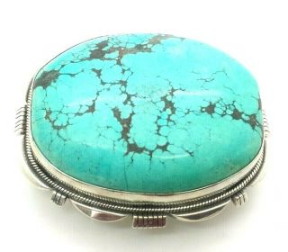 Navajo Design Turquoise Sterling Silver 925 Belt Buckle 195g Poe634