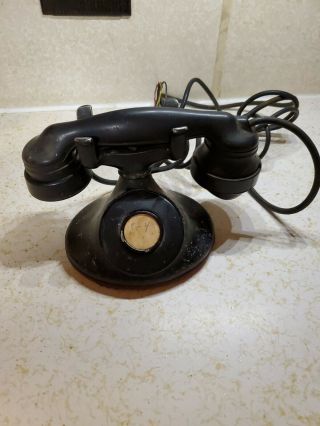 Vintage Telephone Desk Model No Dial Western Electric D - 1 Base,  E - 1 Handset -