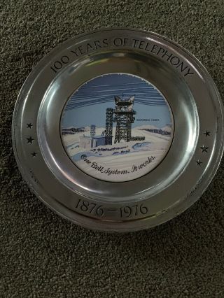 Extremely Rare Vintage 1876 - 1976 100 Years Of Telephony Pewter Plate 513
