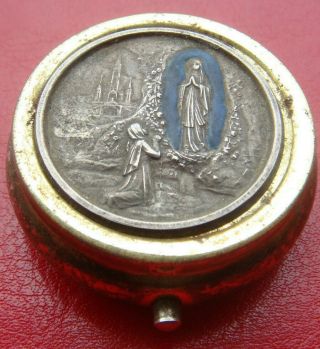 Our Lady Of Lourdes Rare Antique Religious Case Box