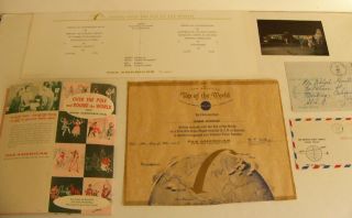 - 7 Coach Polar Service 1957 - 1958 Menu,  Certificate,  First Day Covers 6 Items