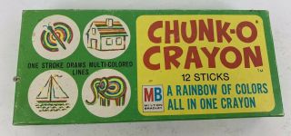 Chunk O Crayon Vintage 1968 Art Sticks Box Milton Bradley School Crafts