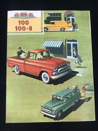 Vtg 1958 Gmc Truck Dealer Advertising Sales Brochure Fold Out