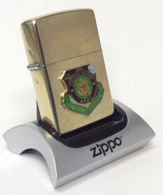 2001 Polished Brass Zippo W/ Operation Enduring Freedom Army Emblem,  