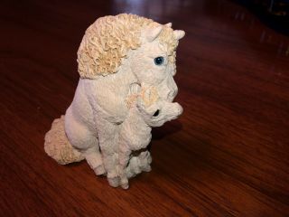United Design Stone Critters Mom And Baby Unicorn Figurine 4 " Pre - Owned 1993