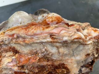 Crazy Lace Agate Rough 4lbs 10oz Slab Jasper Banded Mexico Old Stock Red 3