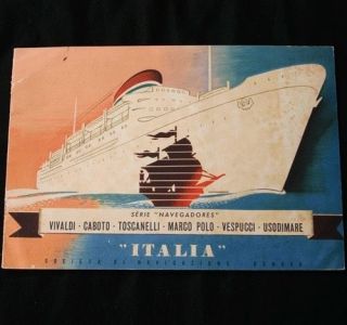 Italia Italian Line 6 Ship Brochure Booklet Portuguese