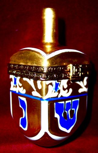 Judaica Gold Dreidel Box - Limoges -