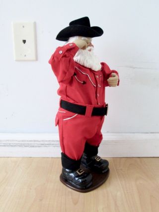Western Singing Dancing Cowboy Santa Claus on stand (cord missing) 2