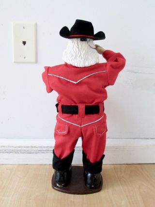 Western Singing Dancing Cowboy Santa Claus on stand (cord missing) 3