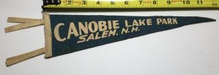 Canobie Lake Park Salem Hampshire Vintage 12” Felt Pennant In Bold Letters